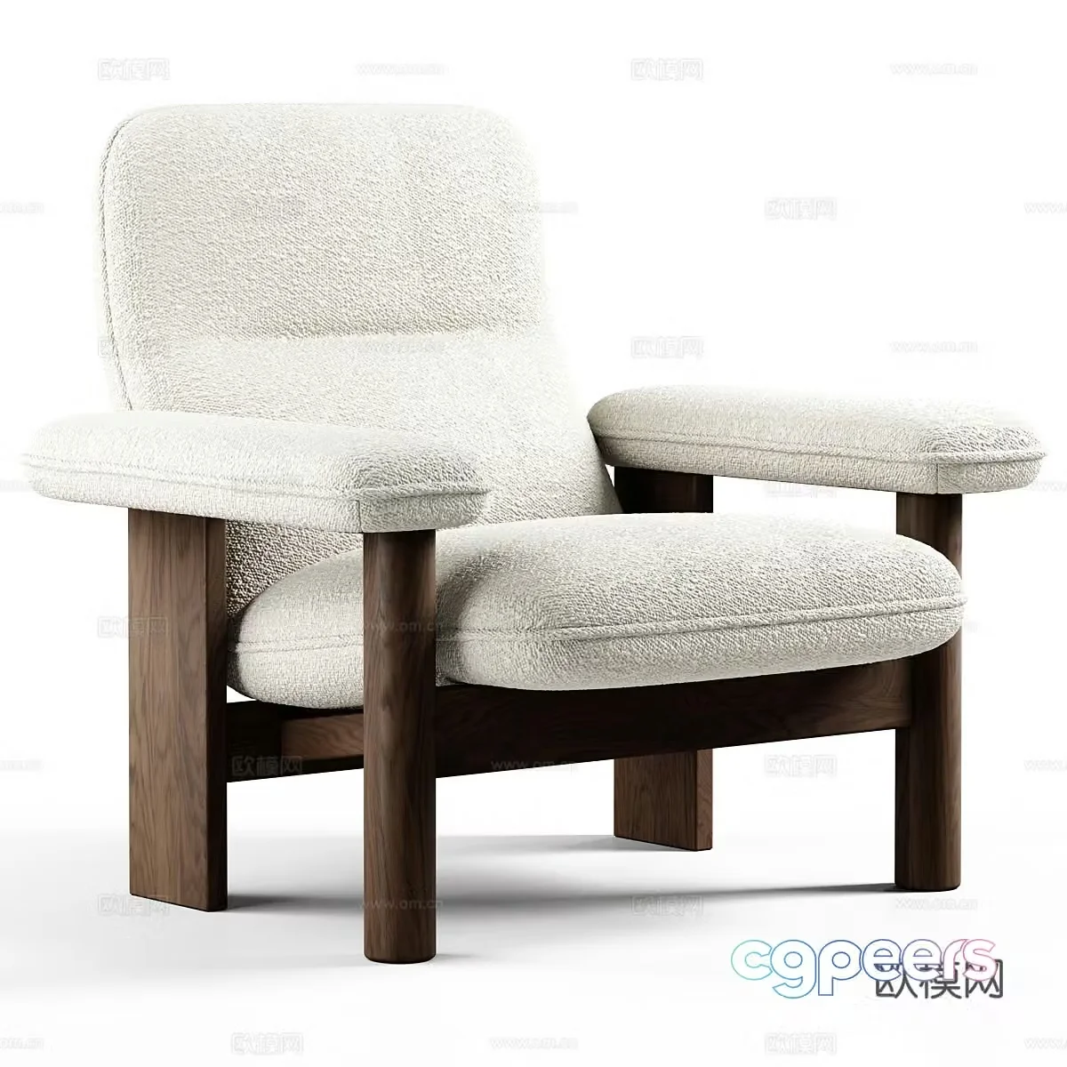 Wasabi style single sofa Wasabi style leisure chair Fabric leisure chair Fabric single chair Fabric backrest 3D model