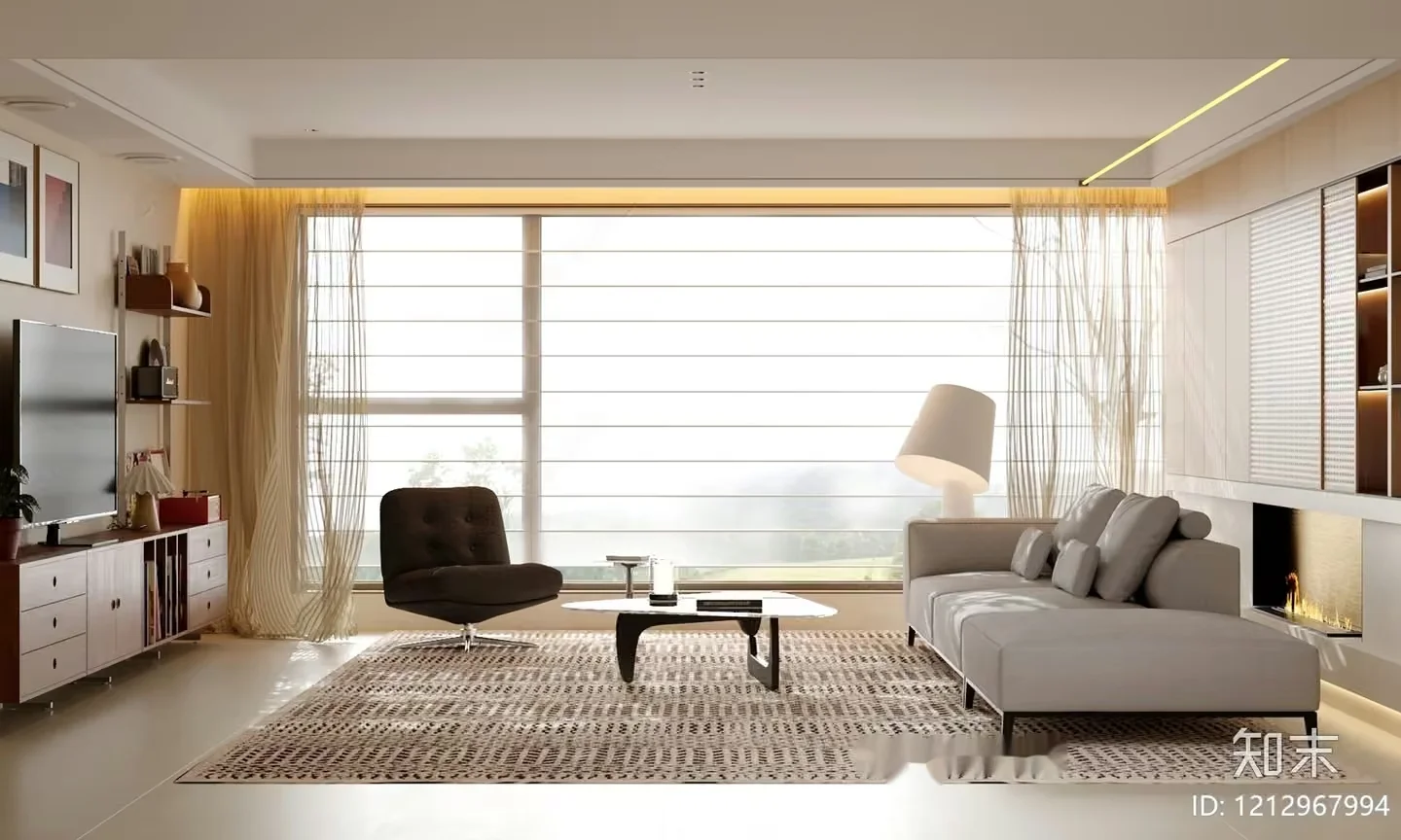 Modern Living Room 3D Model – 10943 – VRAY Render