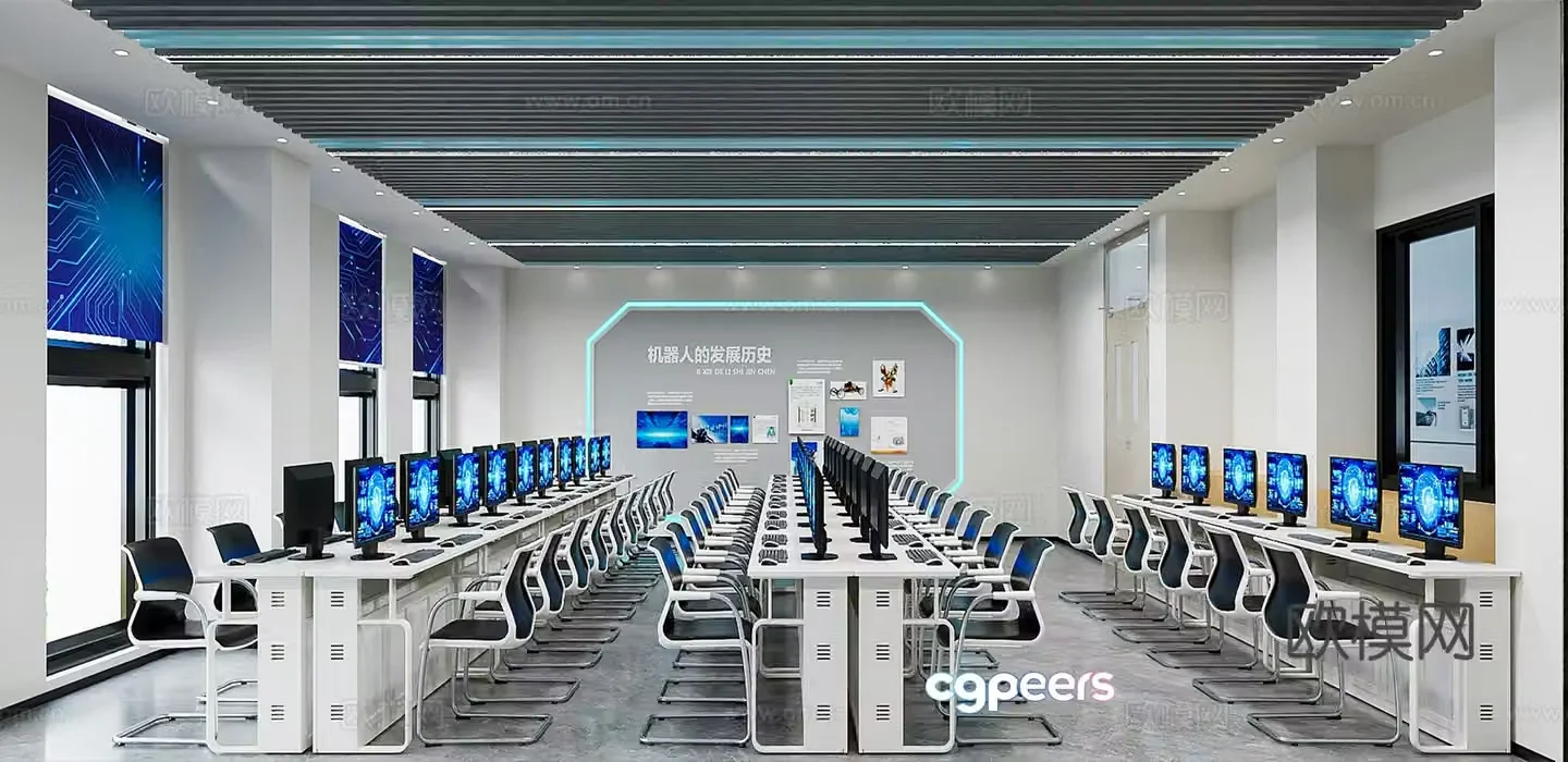 Technology classroom Multimedia classroom Smart classroom Computer room VR classroom 3D model
