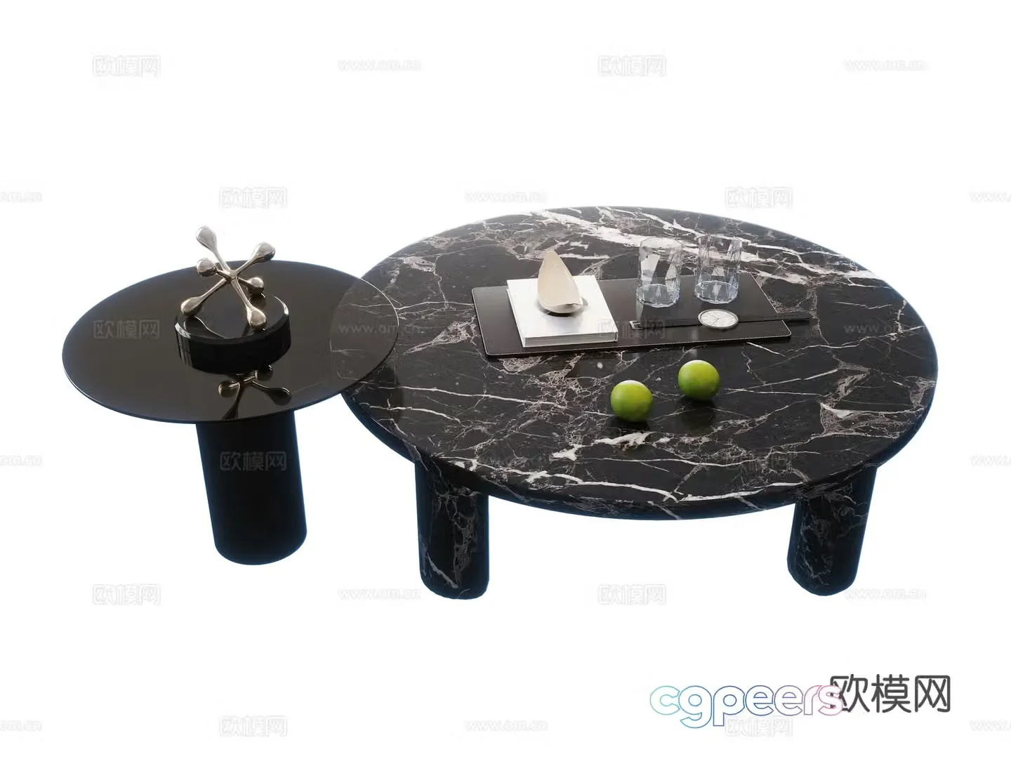 Modern coffee table marble coffee table letter coffee table round coffee table coffee table ornament 3D model