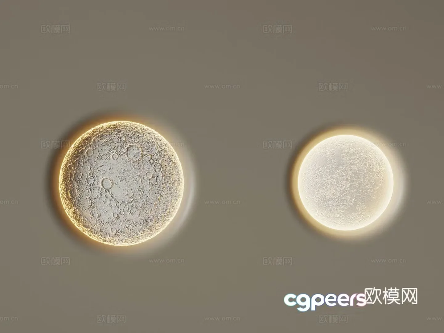 Moon lights background wall 3d model