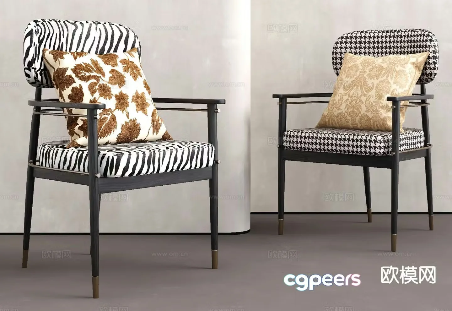 Modern dining chair single chair chair 3d model