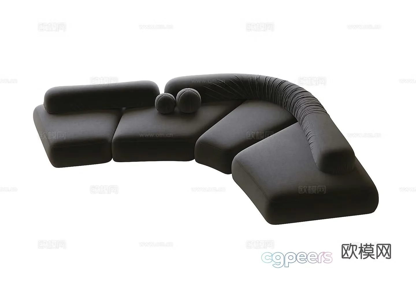 Modern curved sofa multiplayer sofa 3D model