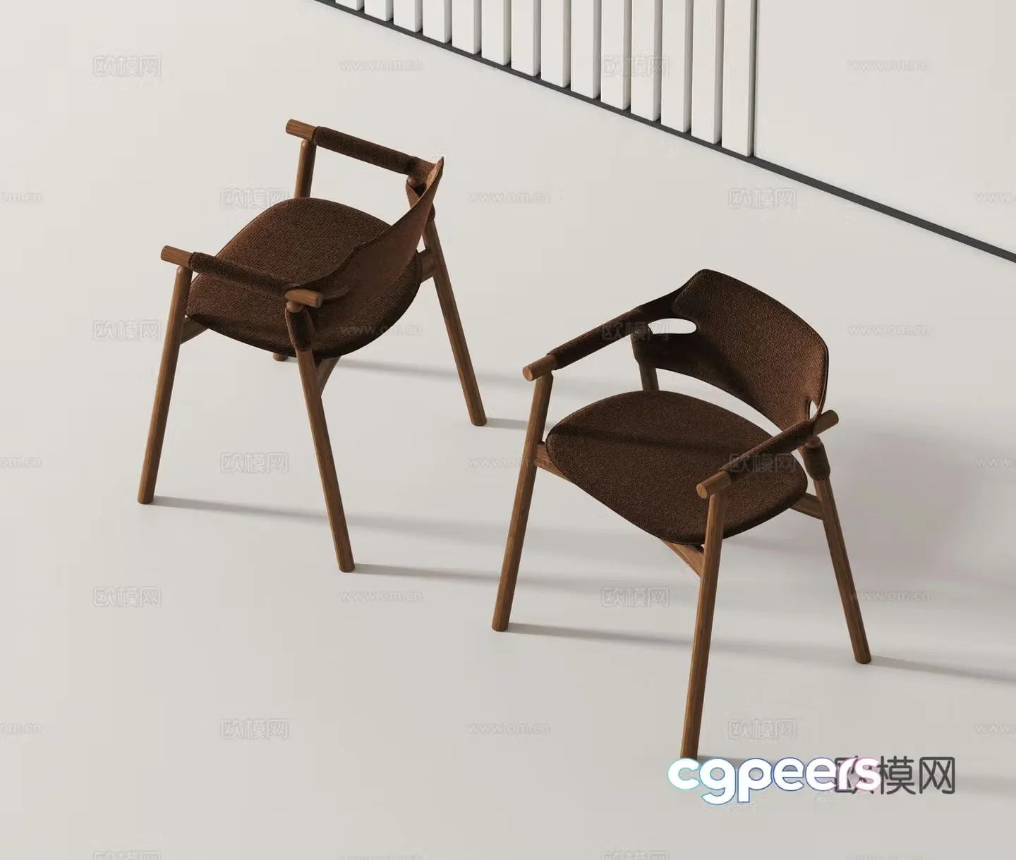 Modern single chair dining chair 3d model