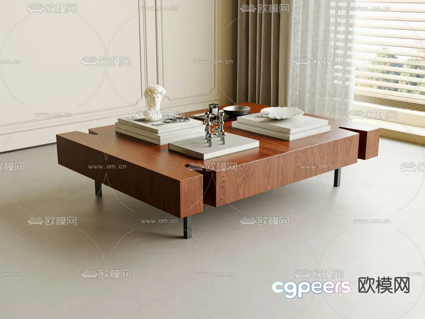 Middle-aged style coffee table 3D model