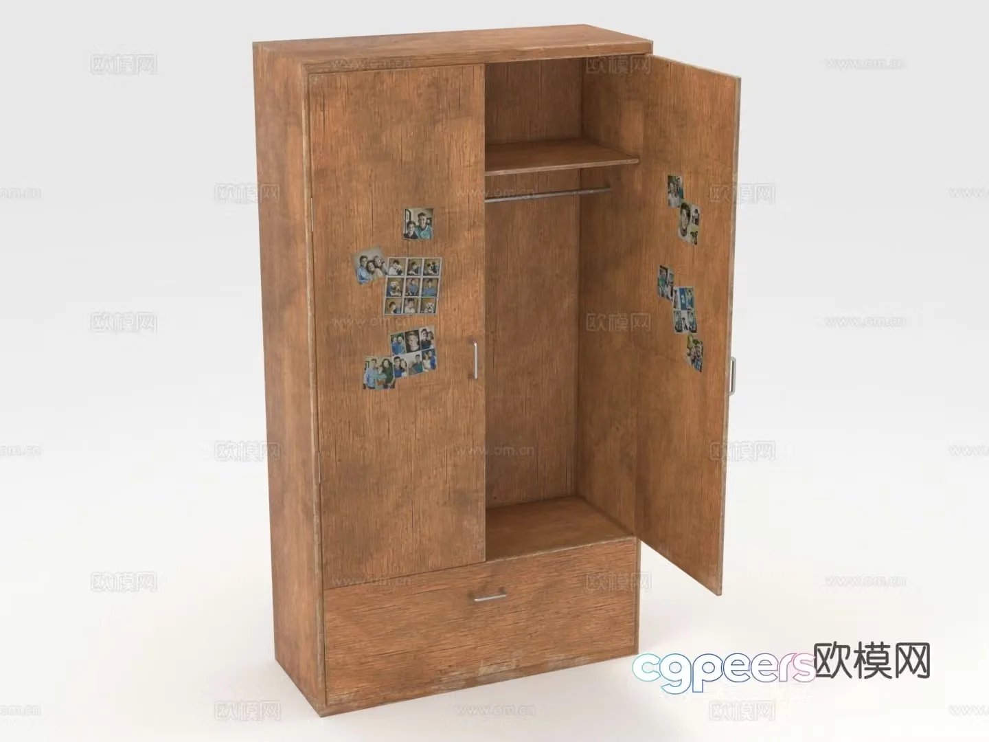 Wardrobe Wooden Cabinet Storage Cabinet Cabinet 3D Model
