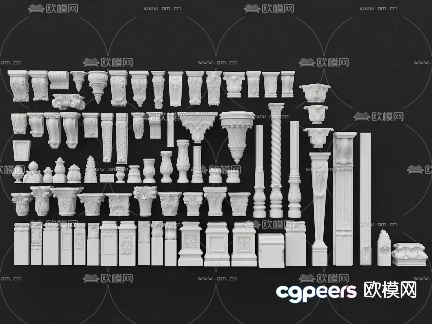 European classical roman column 3D model