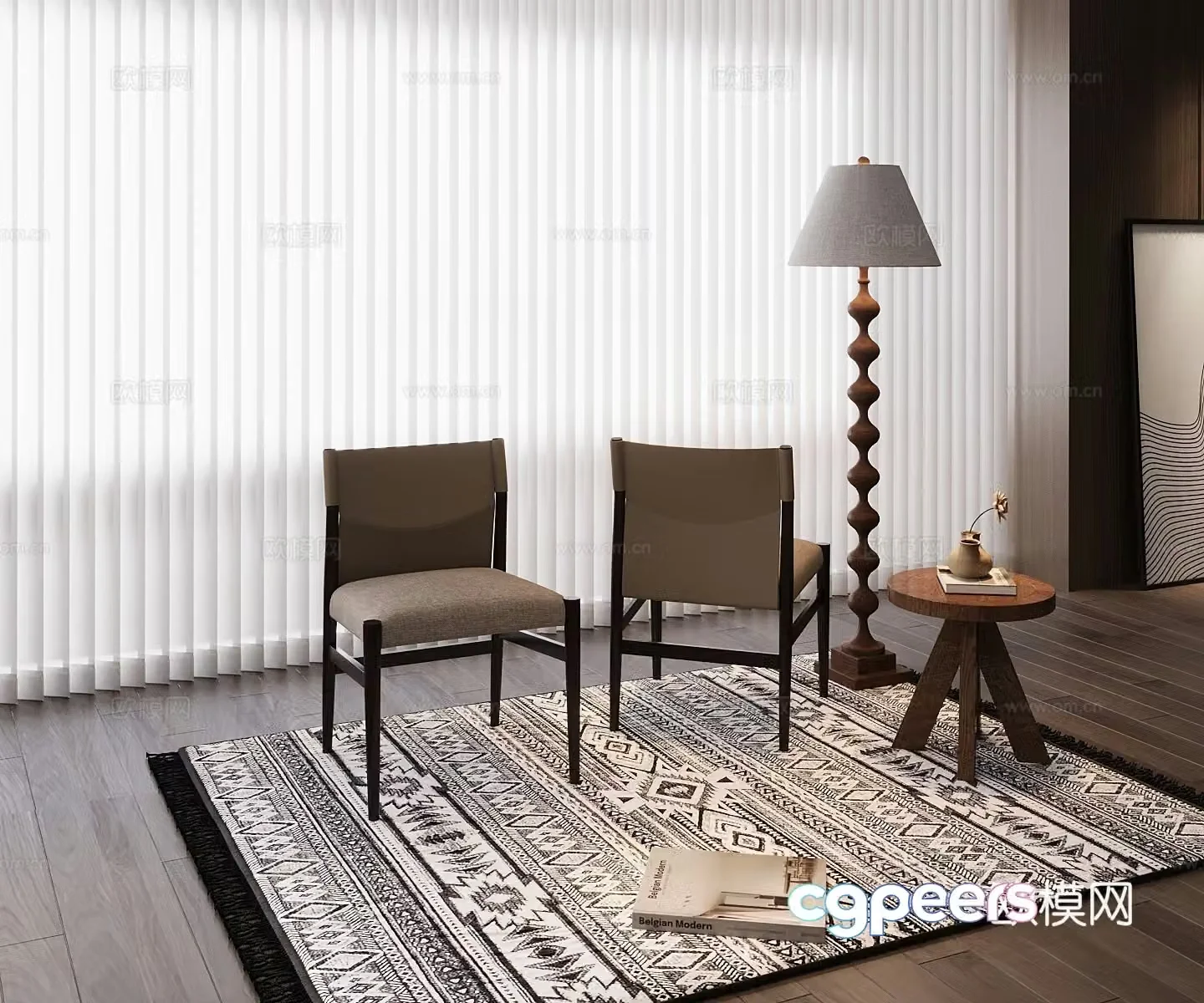 Modern single chair 3d model