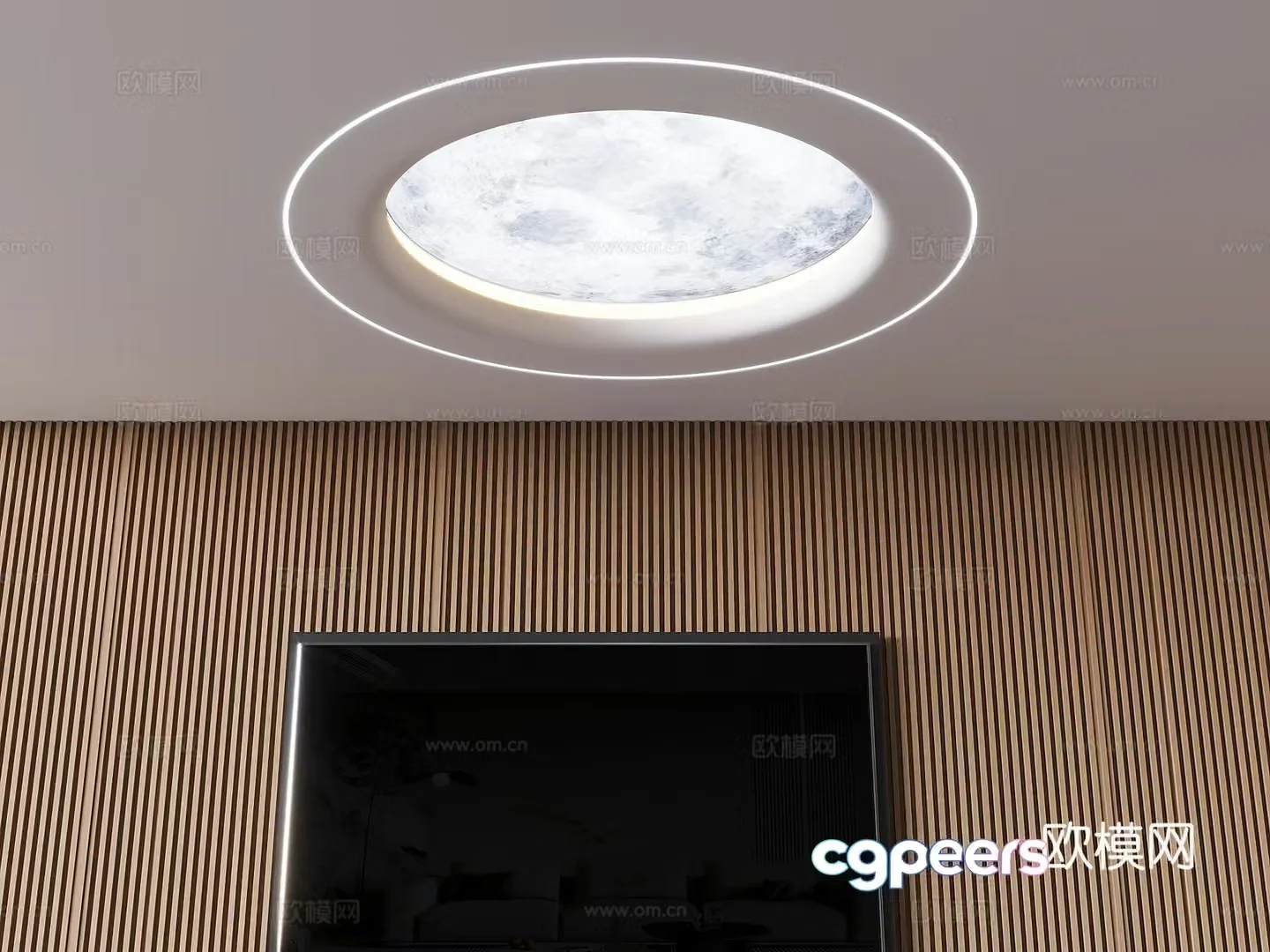 Round suspended ceiling soft film ceiling 3D model