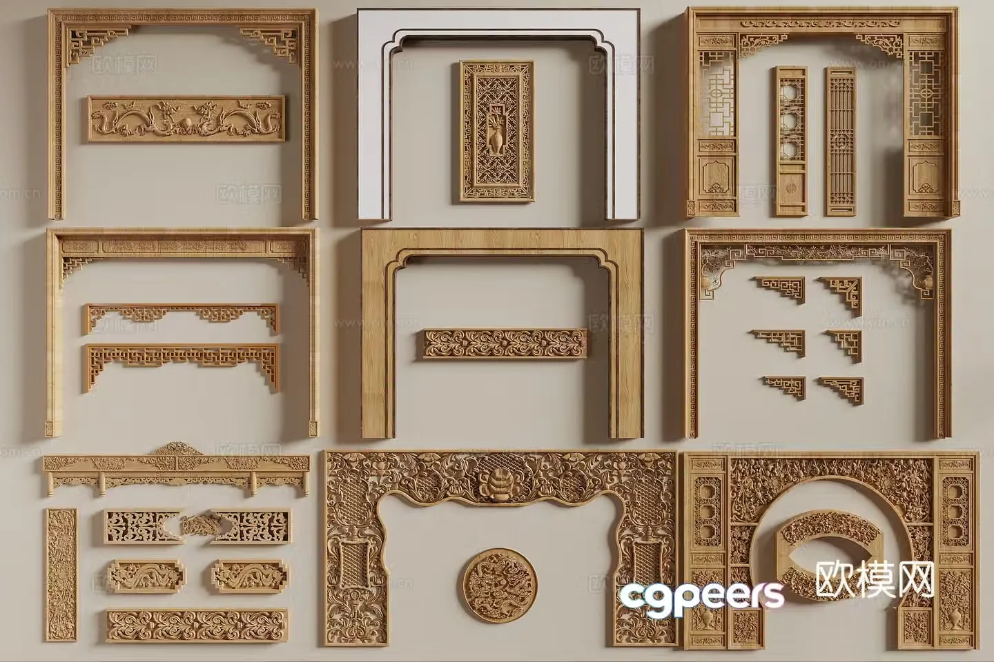 Chinese door cover 3D model