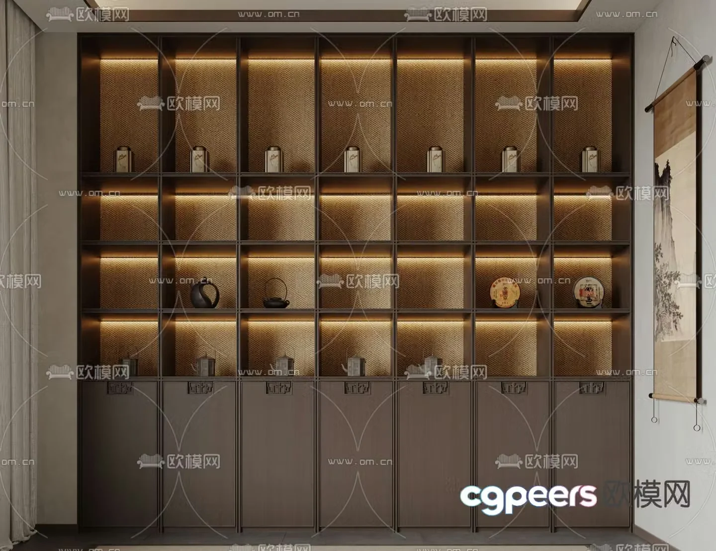 New Chinese style tea cabinet tea cabinet 3d model