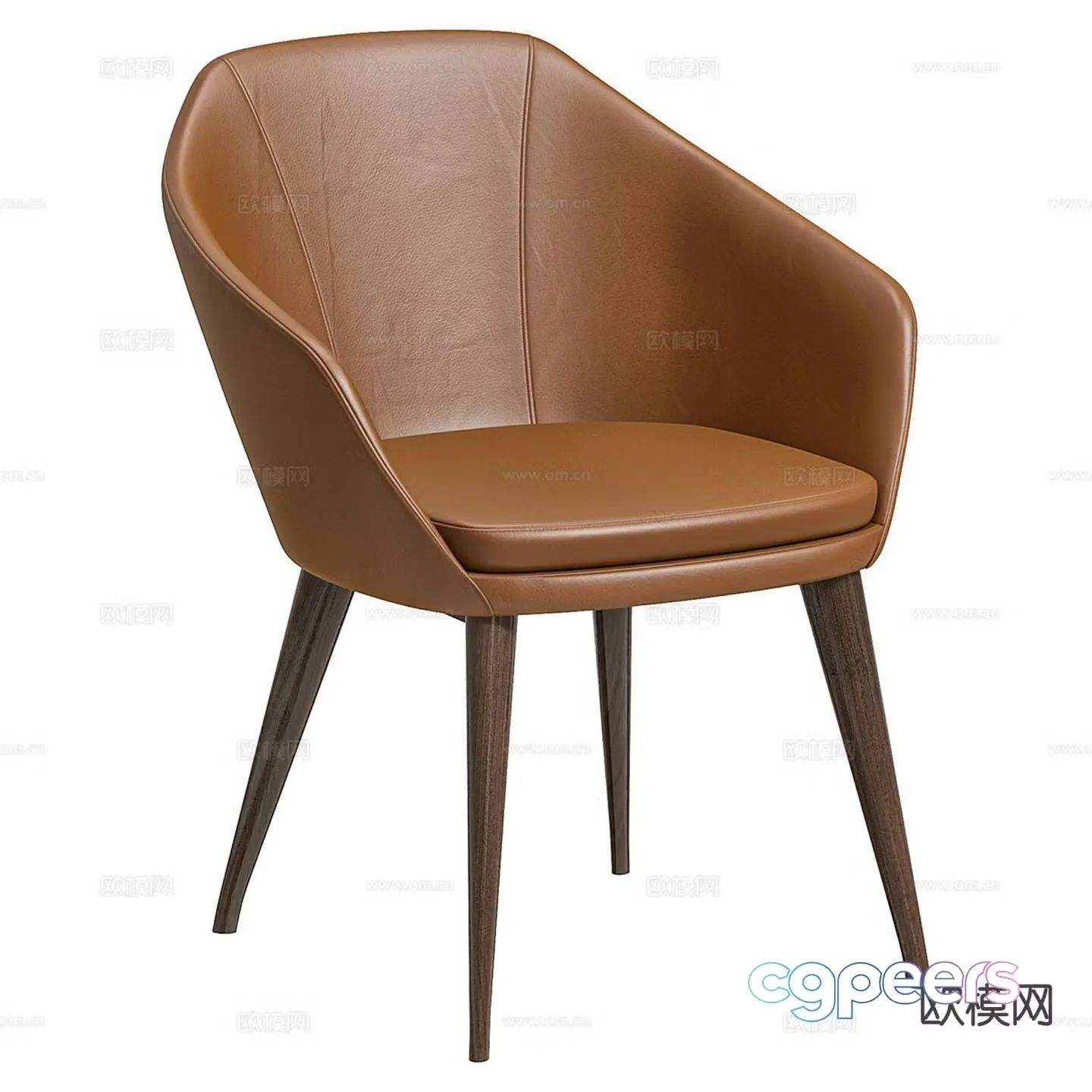 collinet-sieges modern leather side chair chair dining chair 3d model