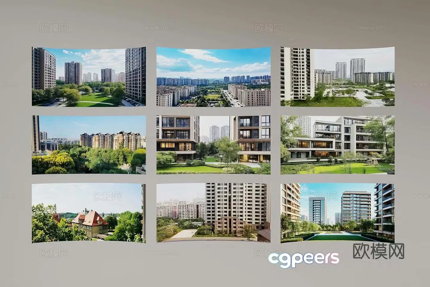 Modern outdoor community outdoor city outdoor 3d model