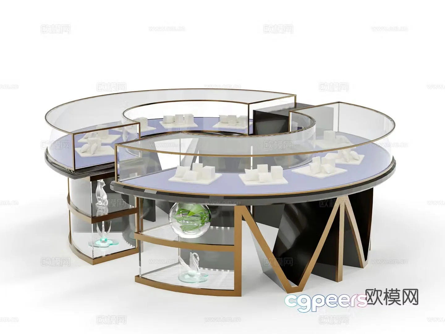 Jewelry counter jewelry display cabinet jewelry props 3d model