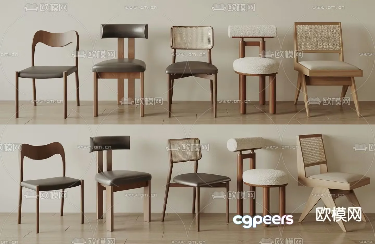Medieval style dining chair single chair 3d model