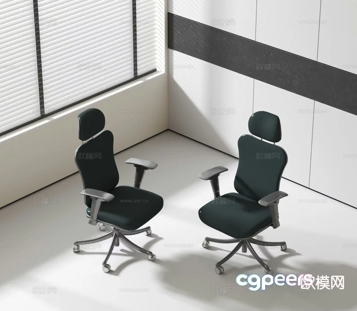 Modern office chair staff chair swivel chair 3d model