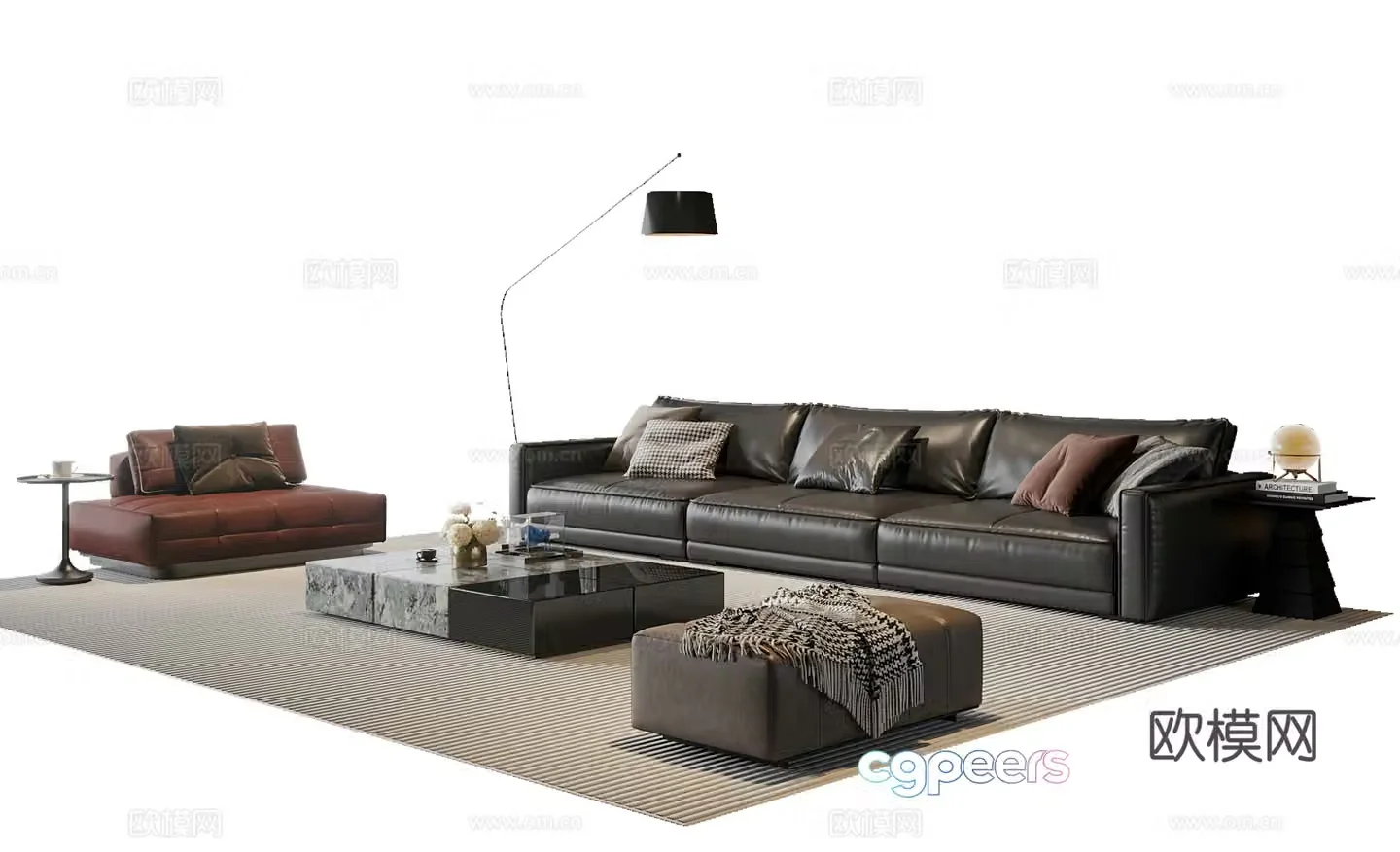 Italian sectional sofa 3d model
