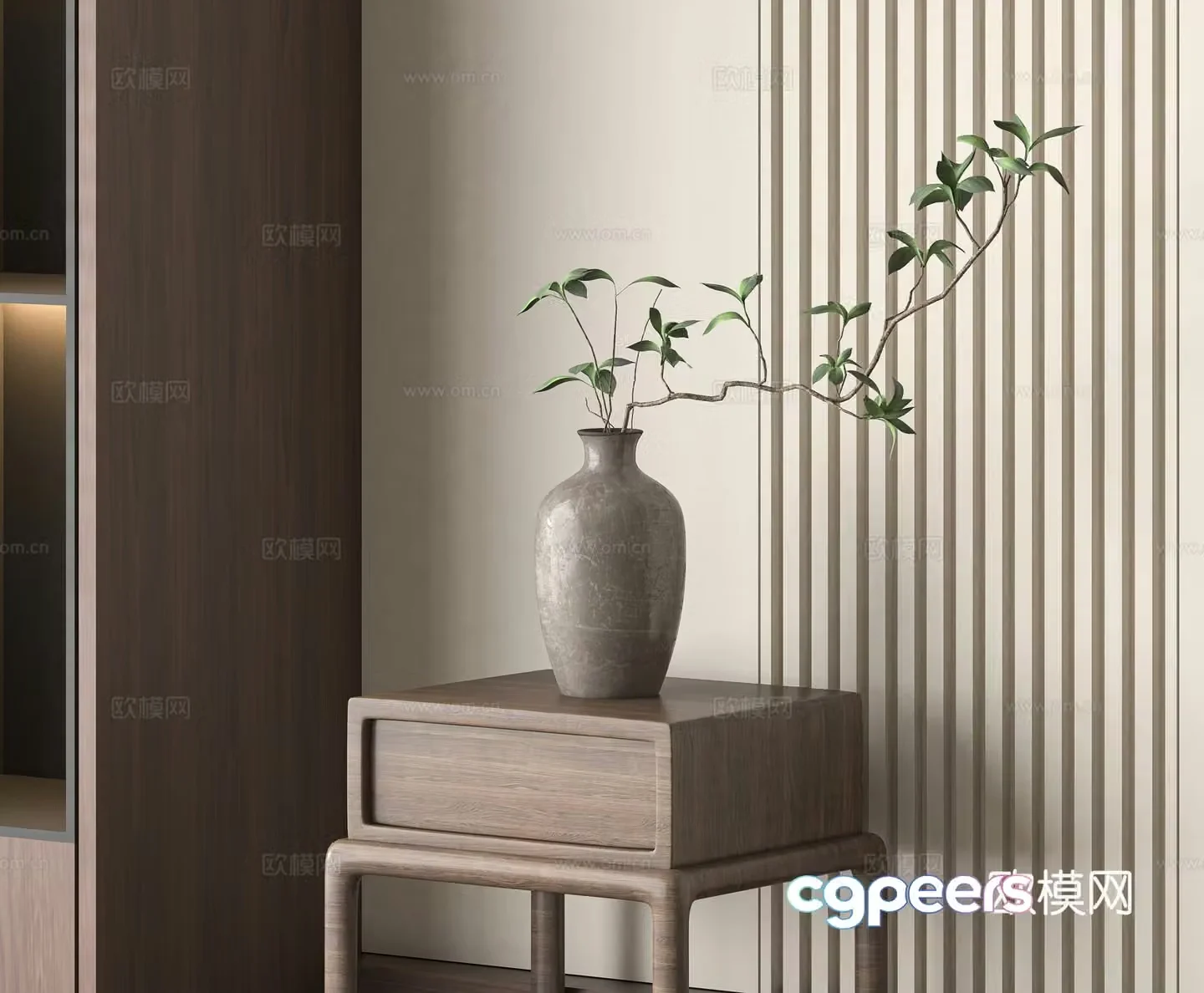New Chinese style vase floral 3d model