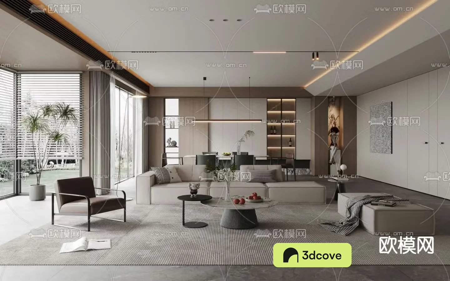 Modern living room dining room