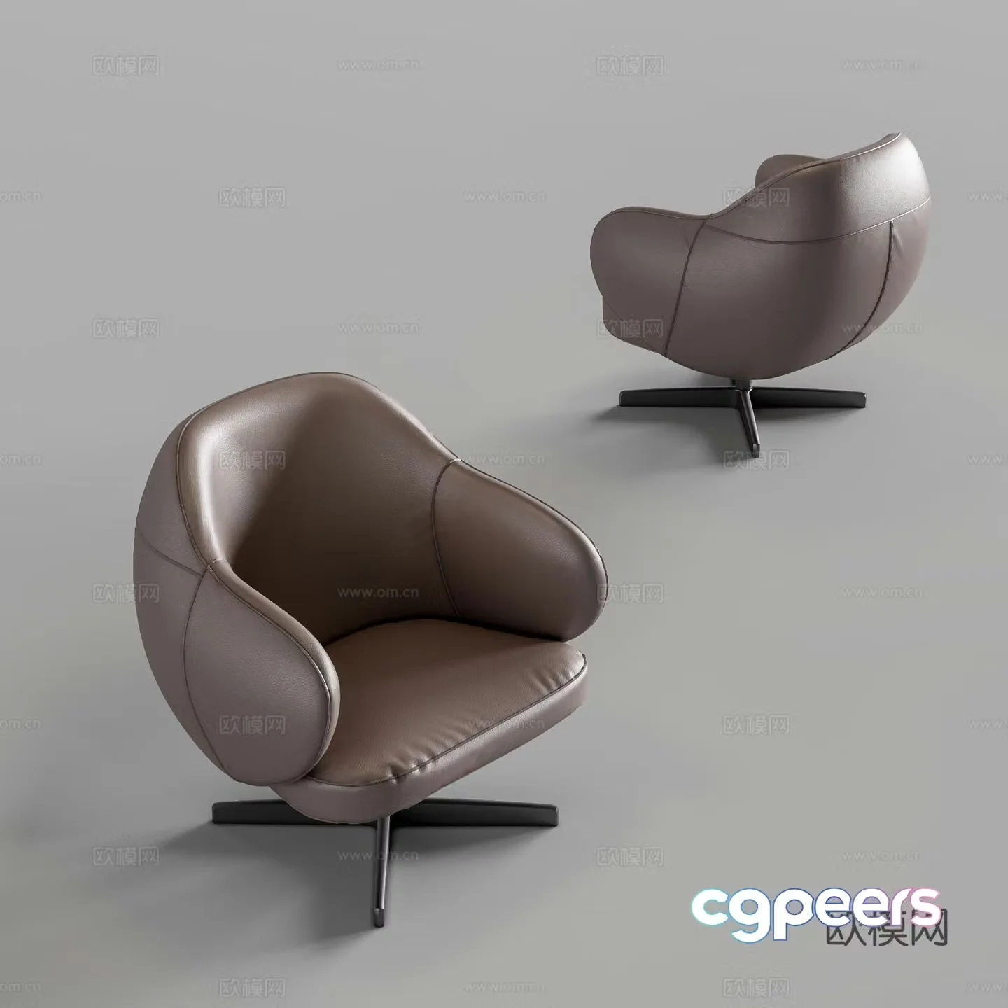 Leather chair lounge chair 3d model