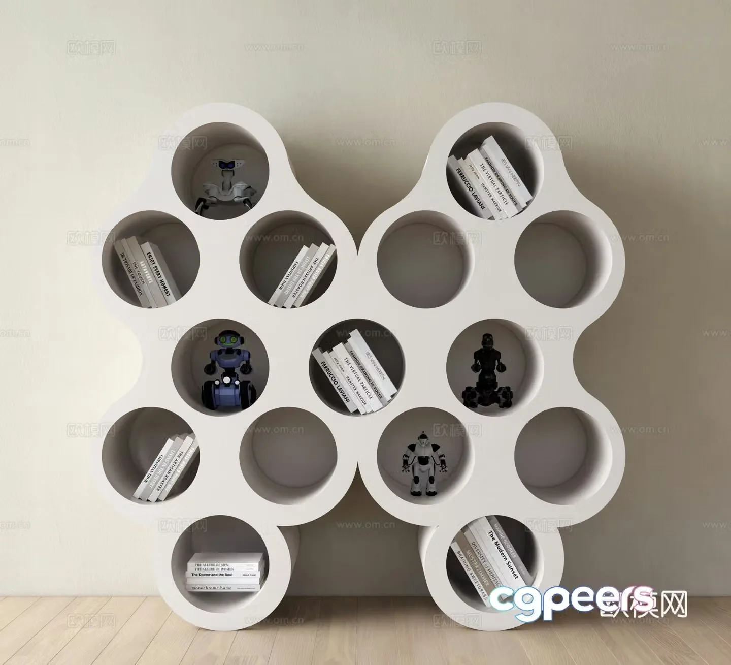 Modern bookcase round bookcase children’s bookcase 3d model