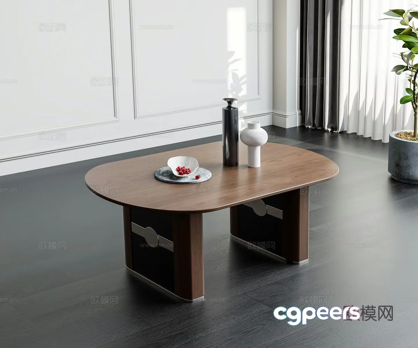 Modern medieval style coffee table jewelry ornaments 3D model
