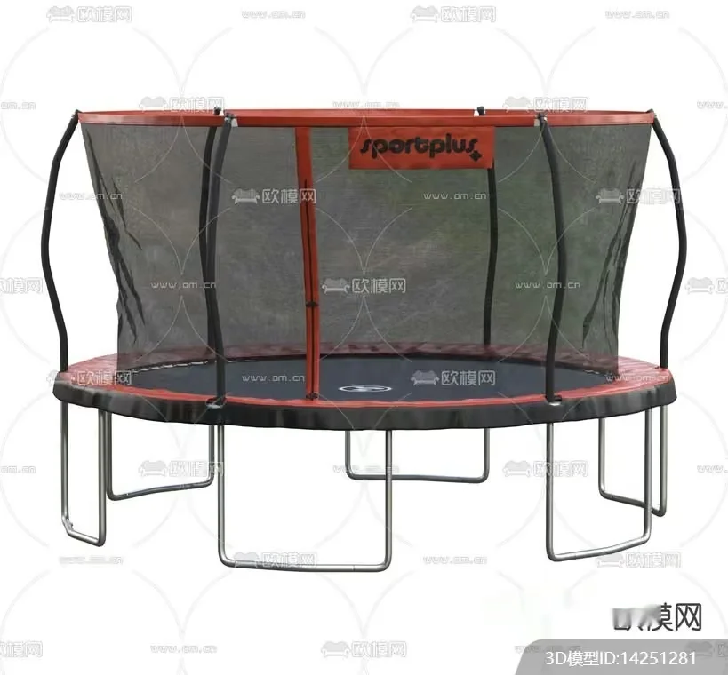 The Main Subject Is A Trampoline With A Safety Enclosure 3D Model – 12440 – VRAY Render