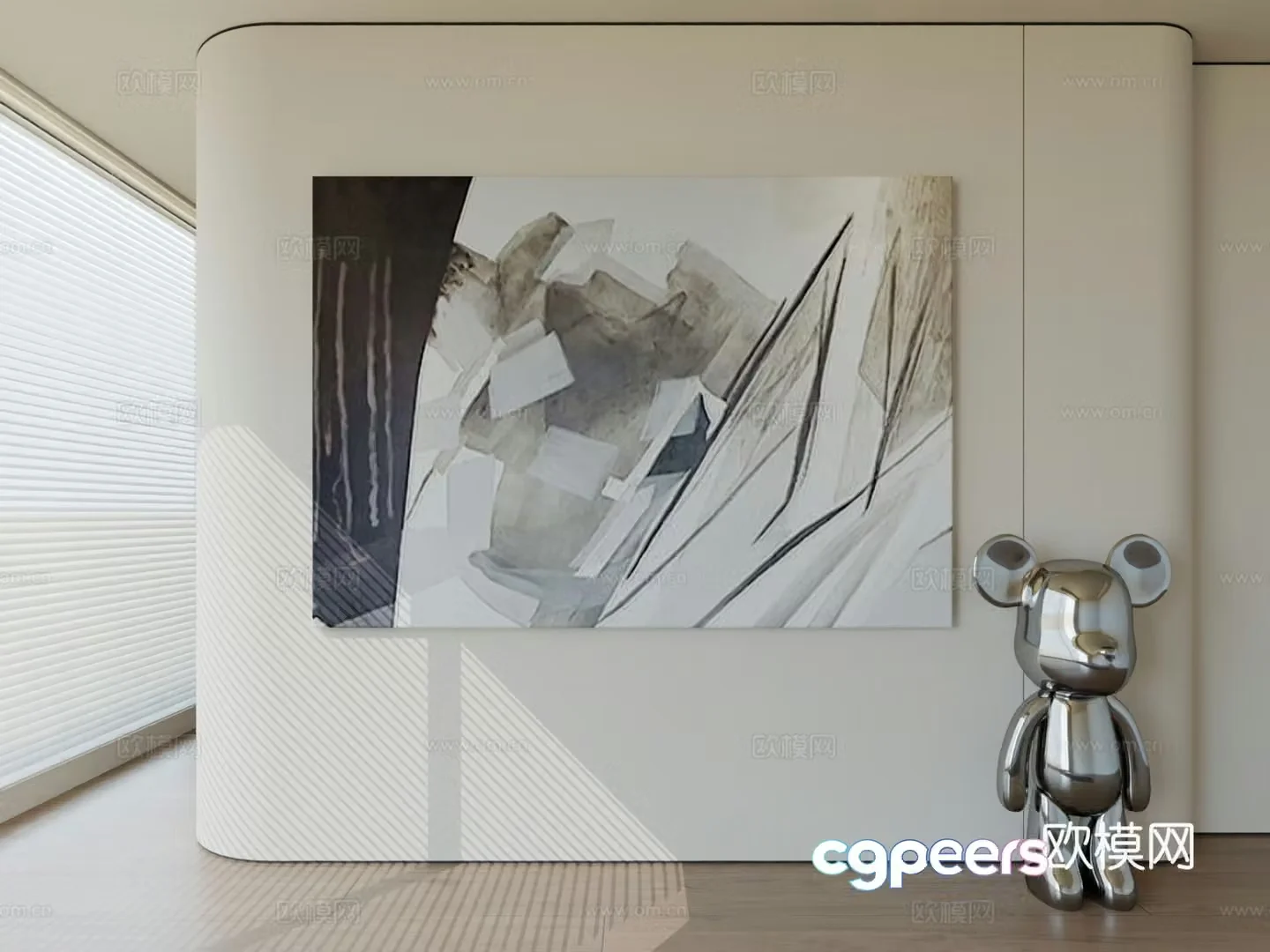 Modern minimalist hanging painting abstract art hanging painting 3d model