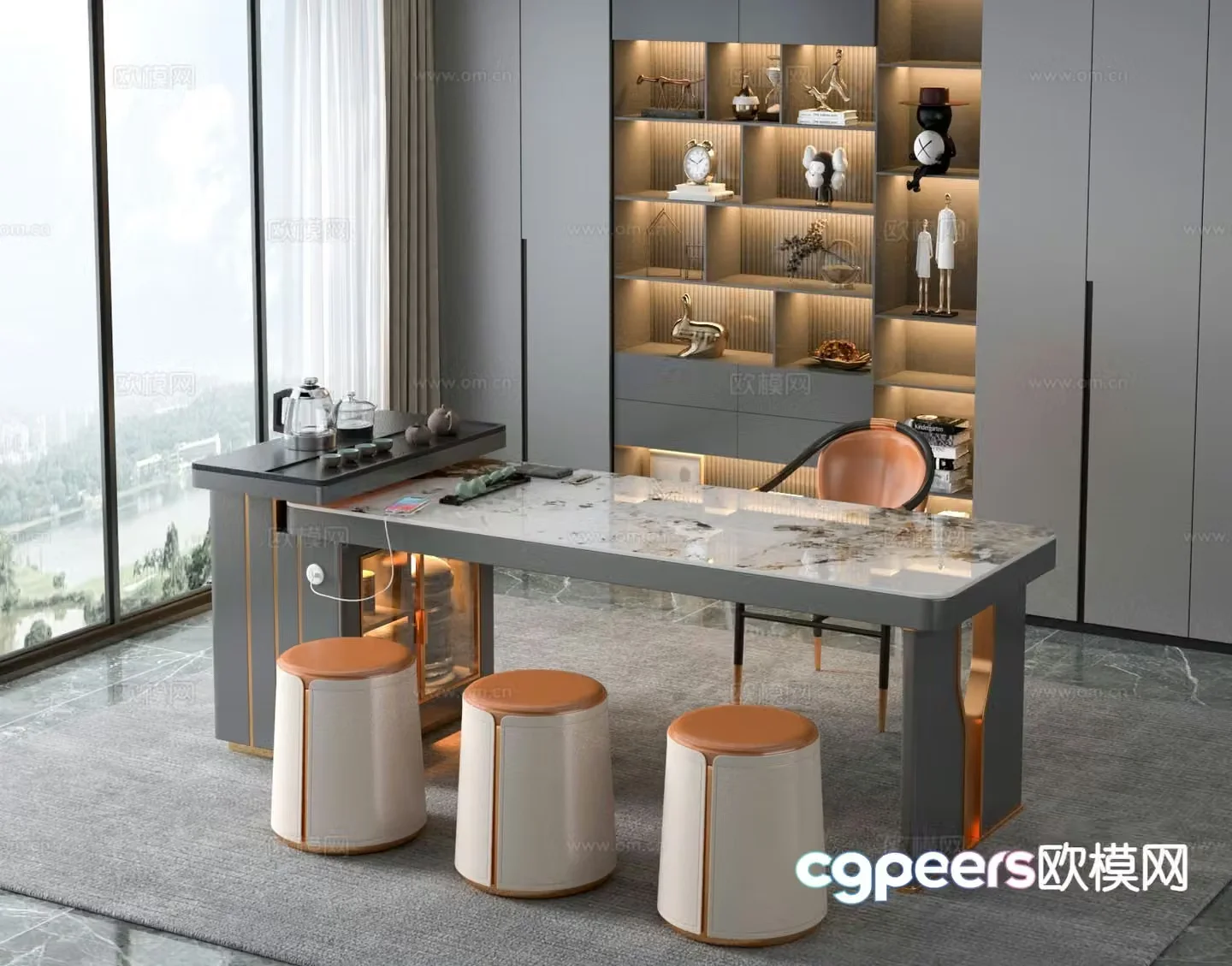Light luxury tea table tea table tea table 3D model