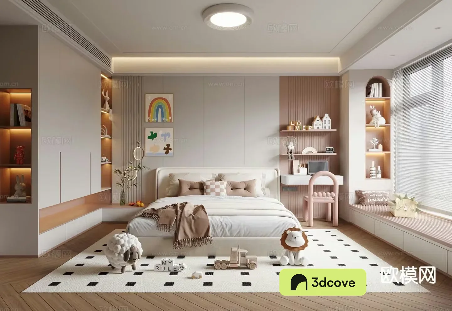 Cream style girl’s room children’s bed child’s room