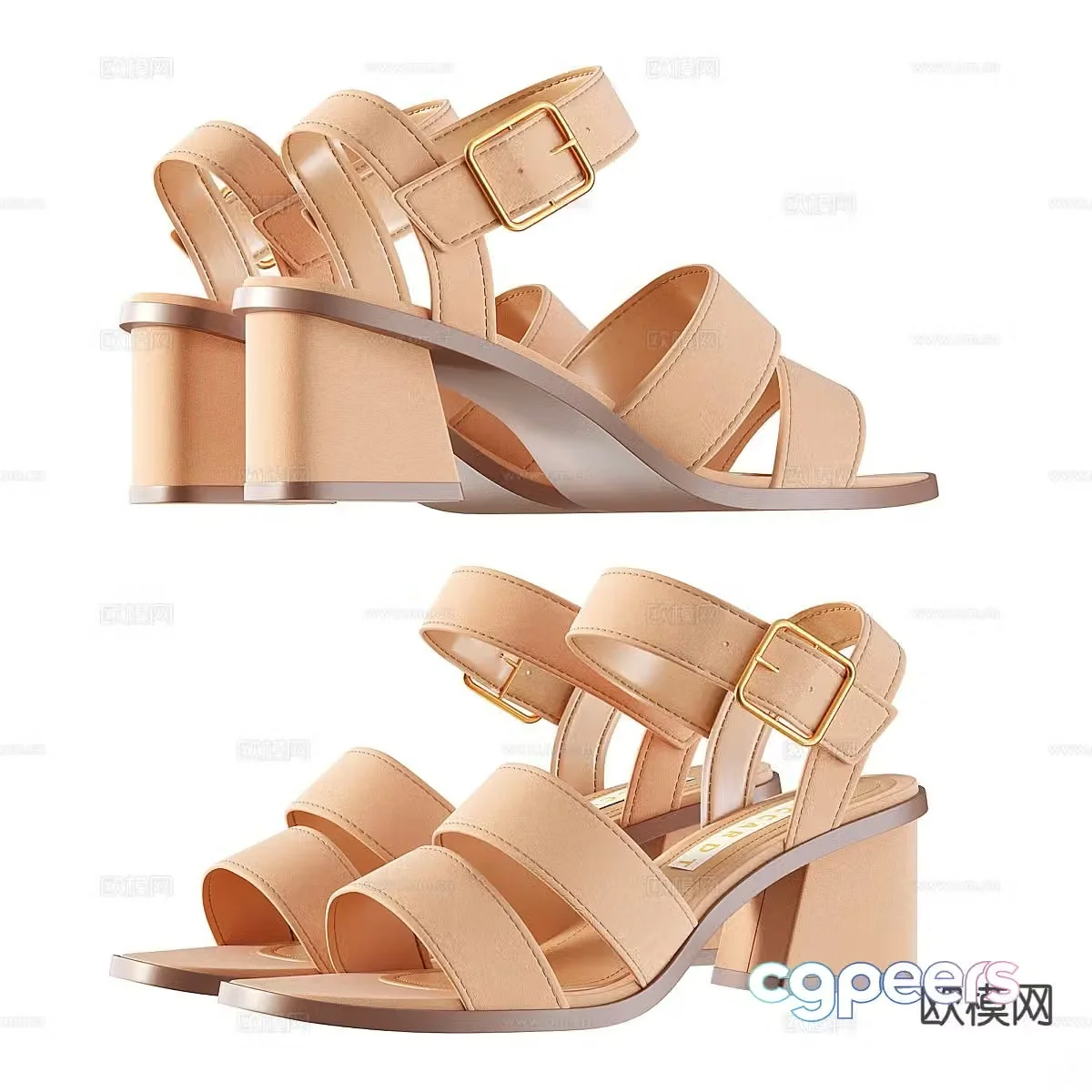 shoes high heels sandals 3d model
