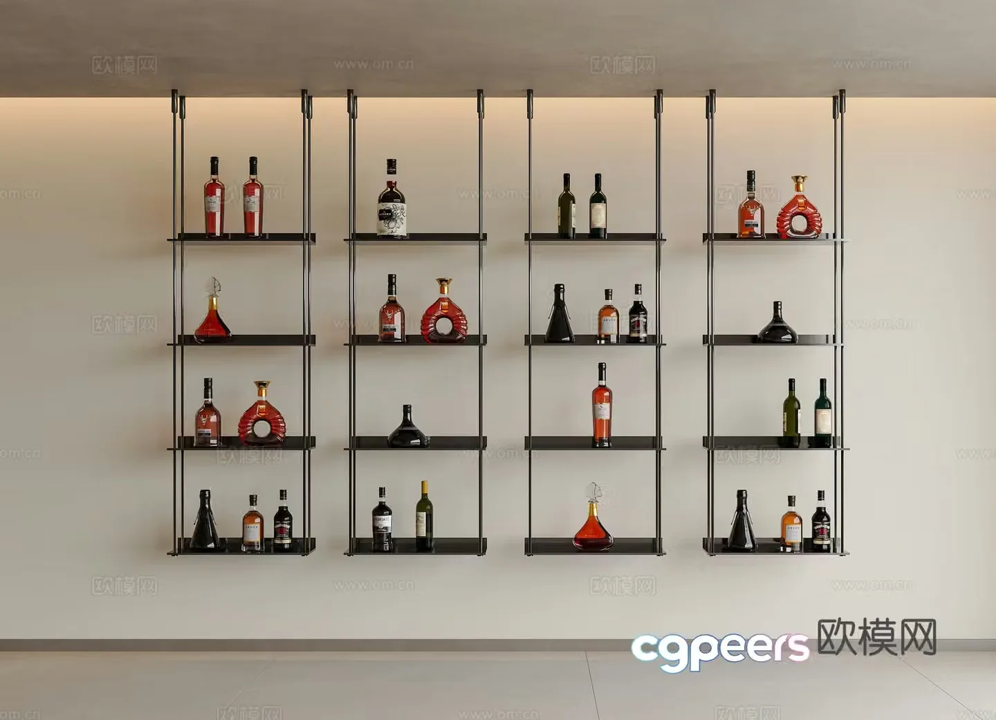 Modern wine rack Red wine red wine rack Red wine rack Wine storage rack Wine cabinet Storage rack 3D model