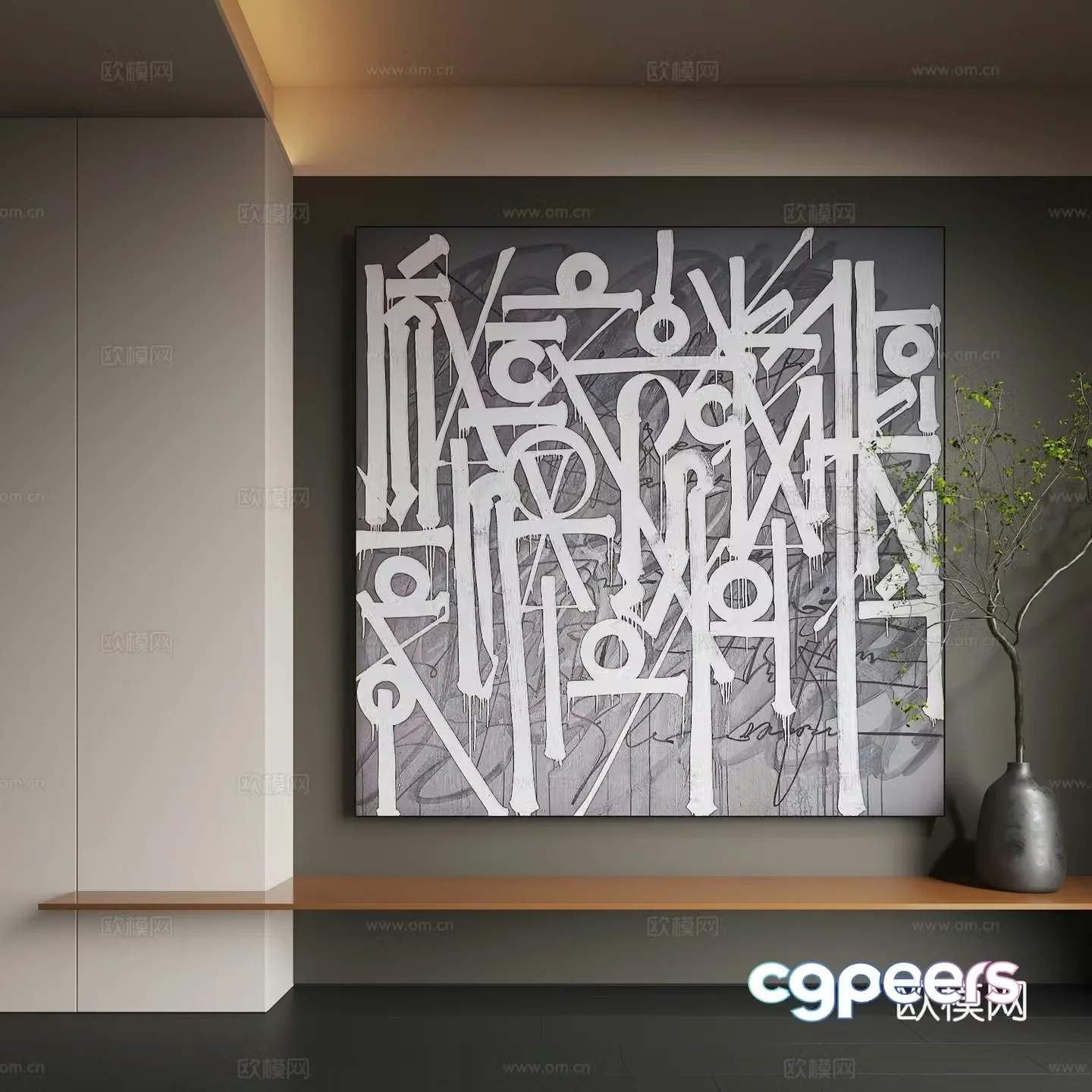 Modern hanging paintings Modern decorative paintings Abstract painting Living room hanging paintings 3d model
