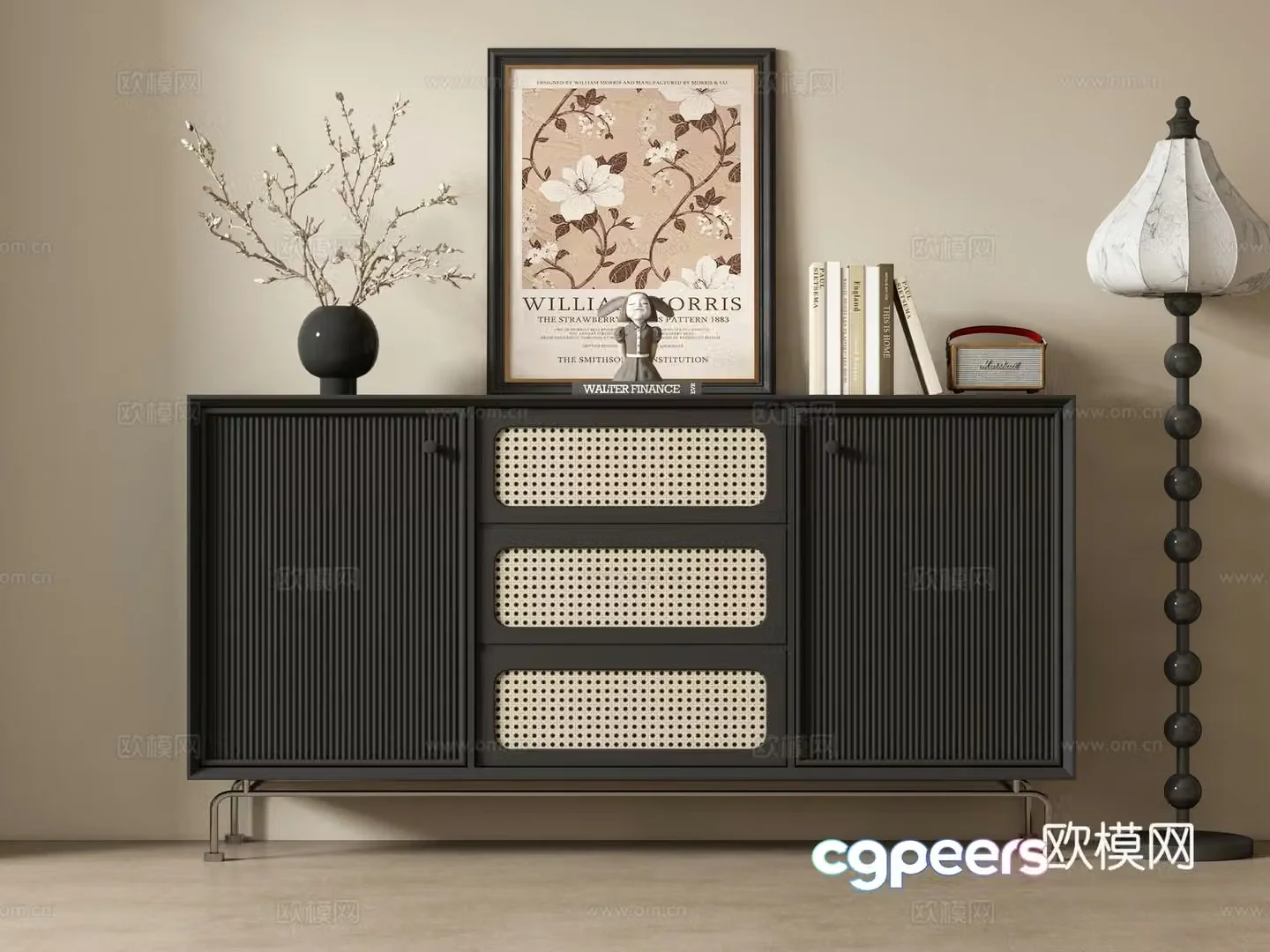 Medieval style entrance cabinet 3D model