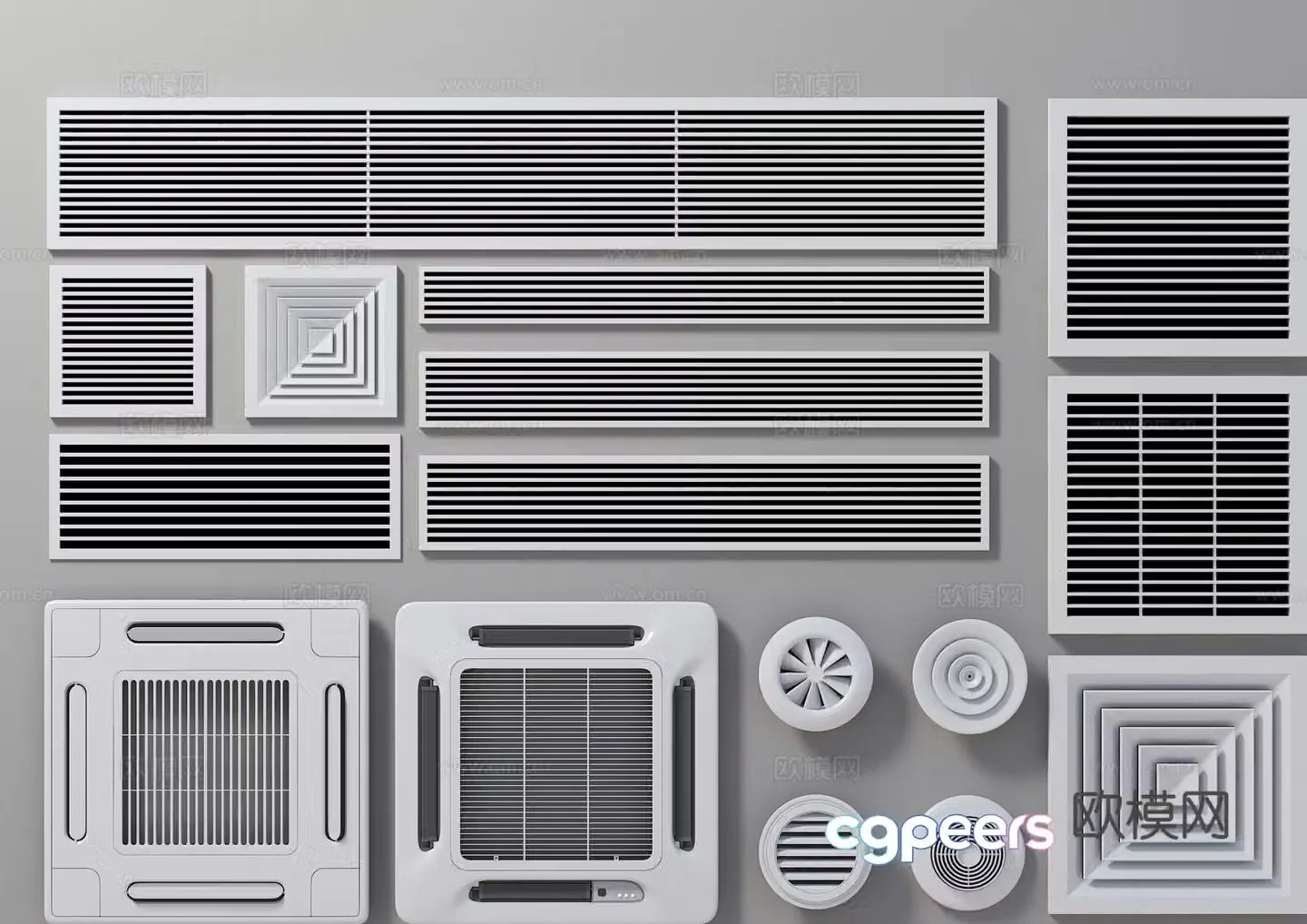Modern air conditioner air outlet central air conditioner extremely narrow air outlet air outlet exhaust outlet 3d model