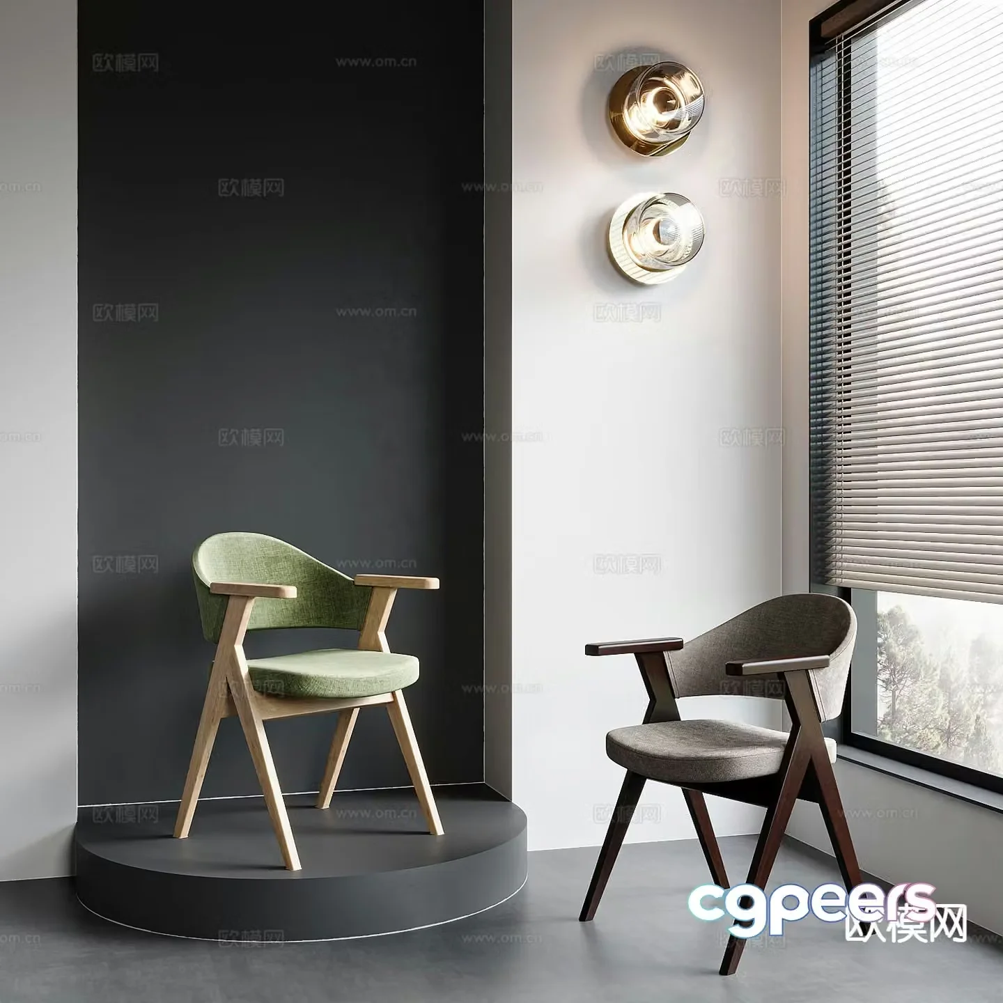 Modern chair dining chair 3d model