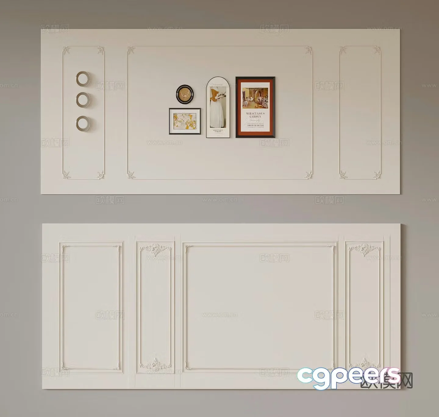 Modern background wall 3d model