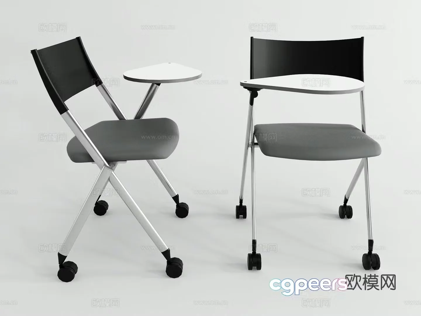 Modern office chair training chair folding chair 3d model