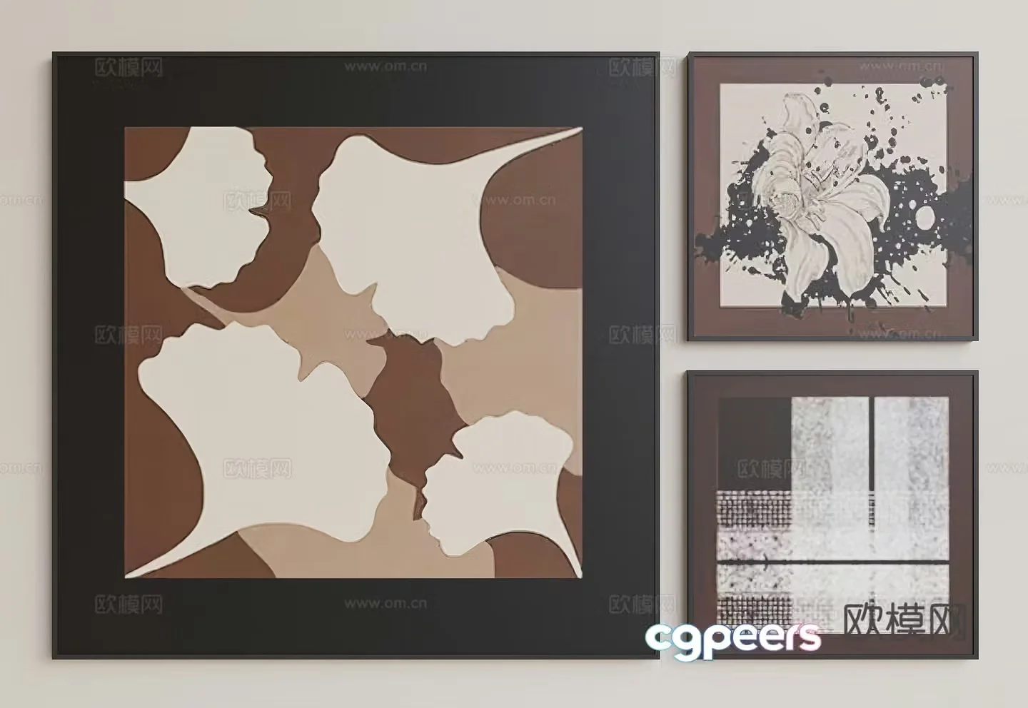 Medieval style decorative painting art painting hanging painting 3D model