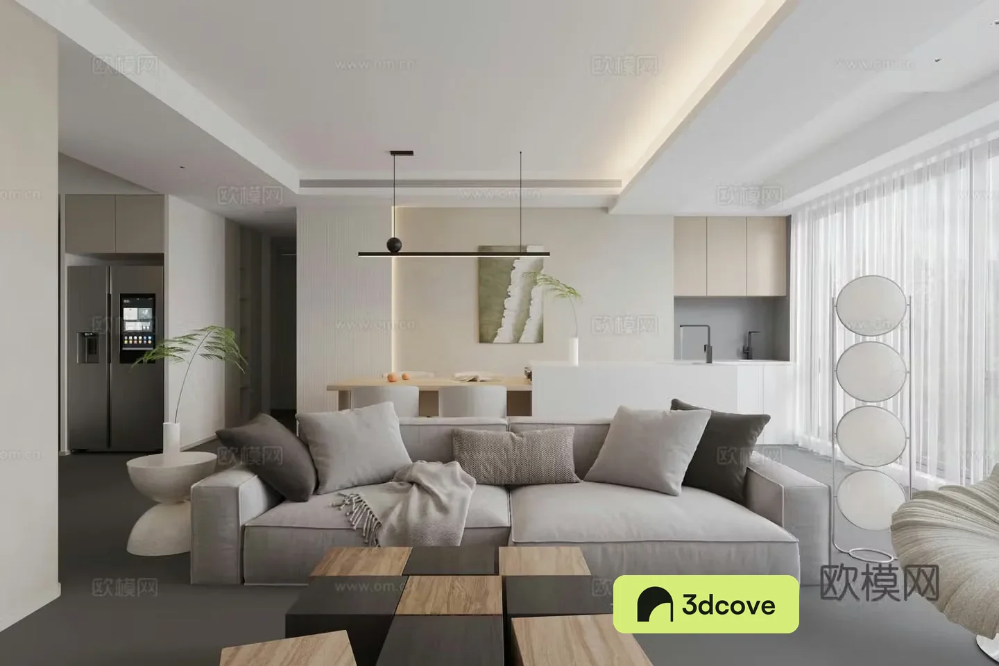 Modern light luxury living and dining room home sofa and coffee table combination three-person sofa multi-person sofa dining table and chair