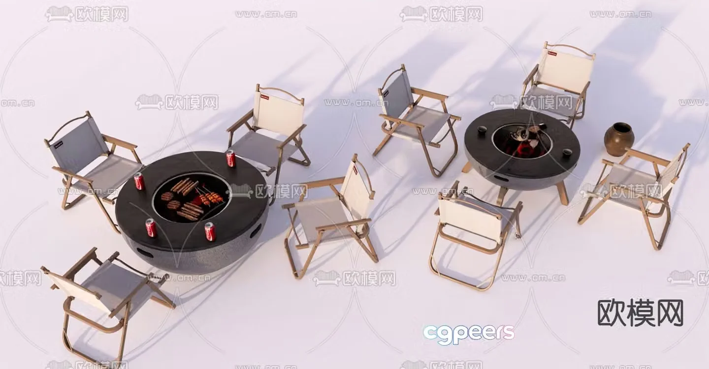 Outdoor barbecue grill barbecue grill 3d model