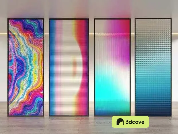Four Colorful Art Pieces