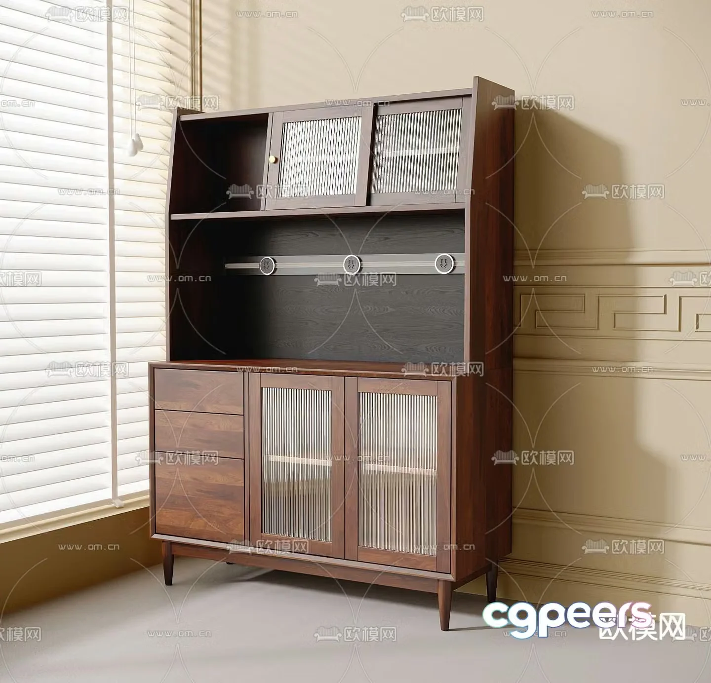 Medieval style sideboard 3d model