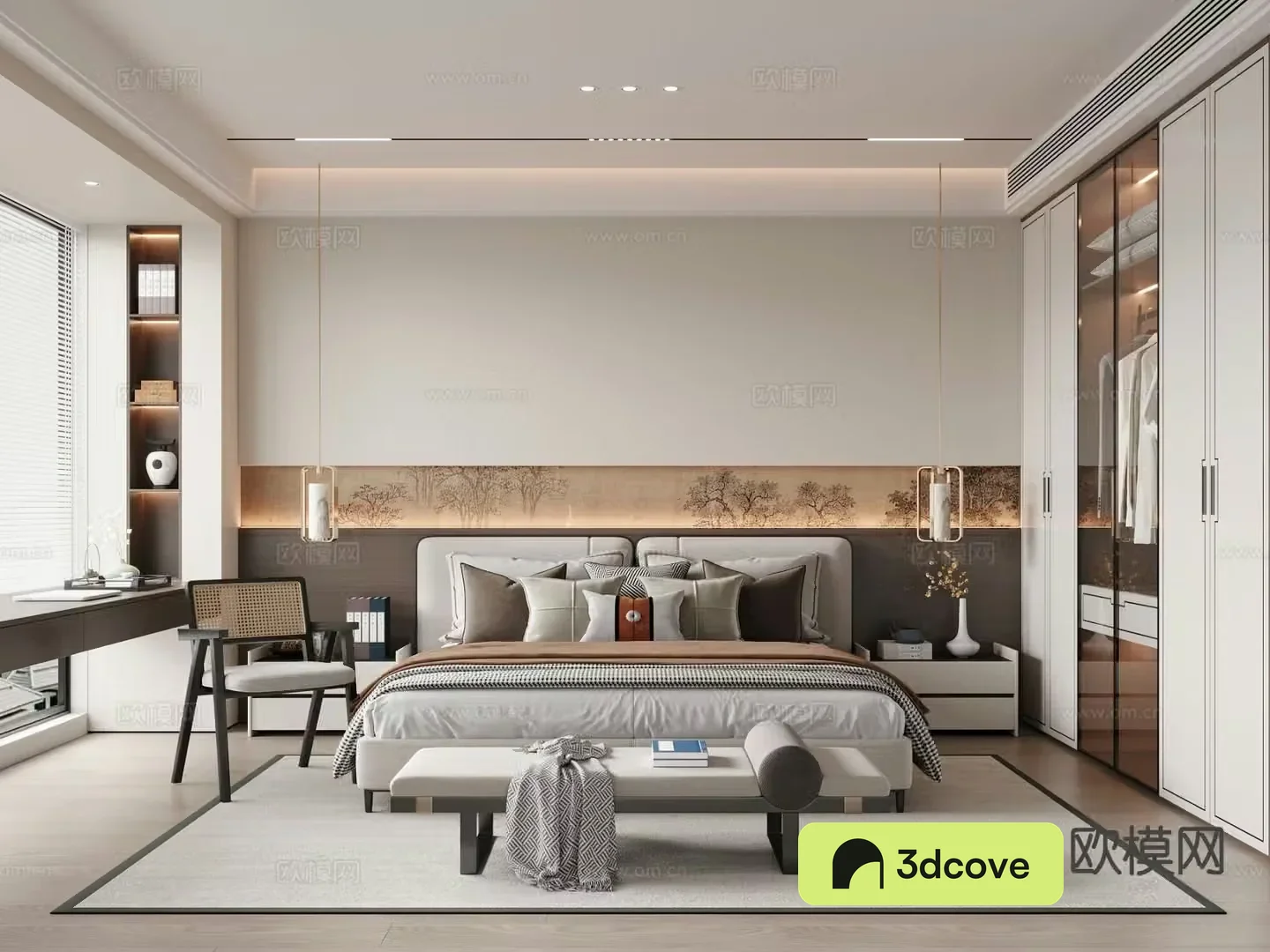 New Chinese style bedroom master bedroom