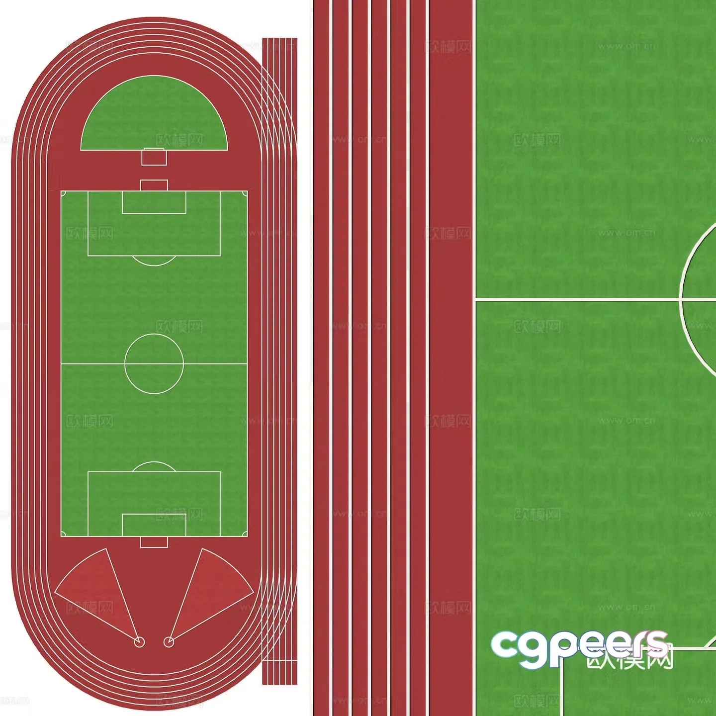 Modern sports field School stadium 3d model