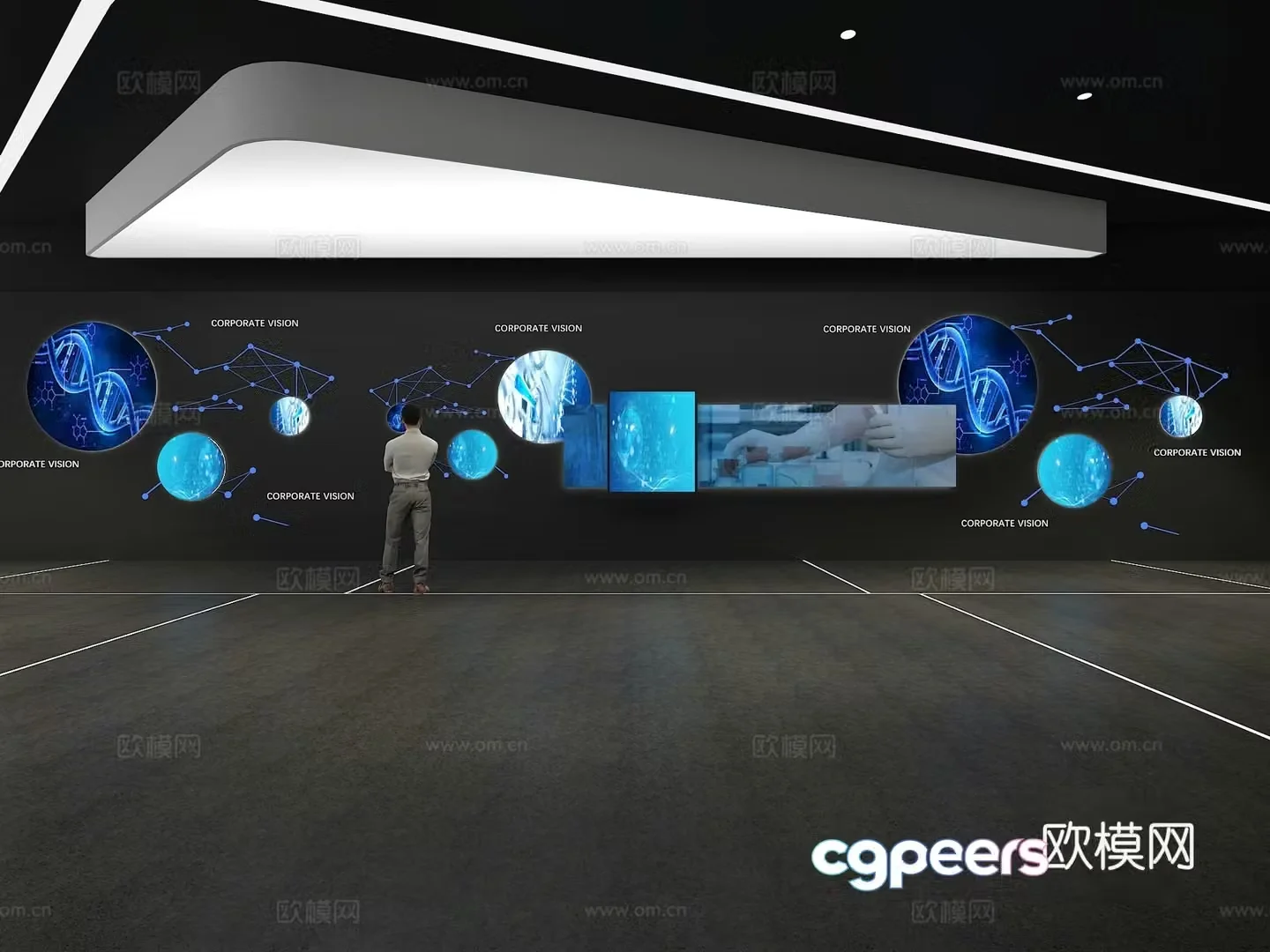 Cultural wall Corporate culture wall Display wall Theme wall Exhibition hall Campus culture Corridor 3D model