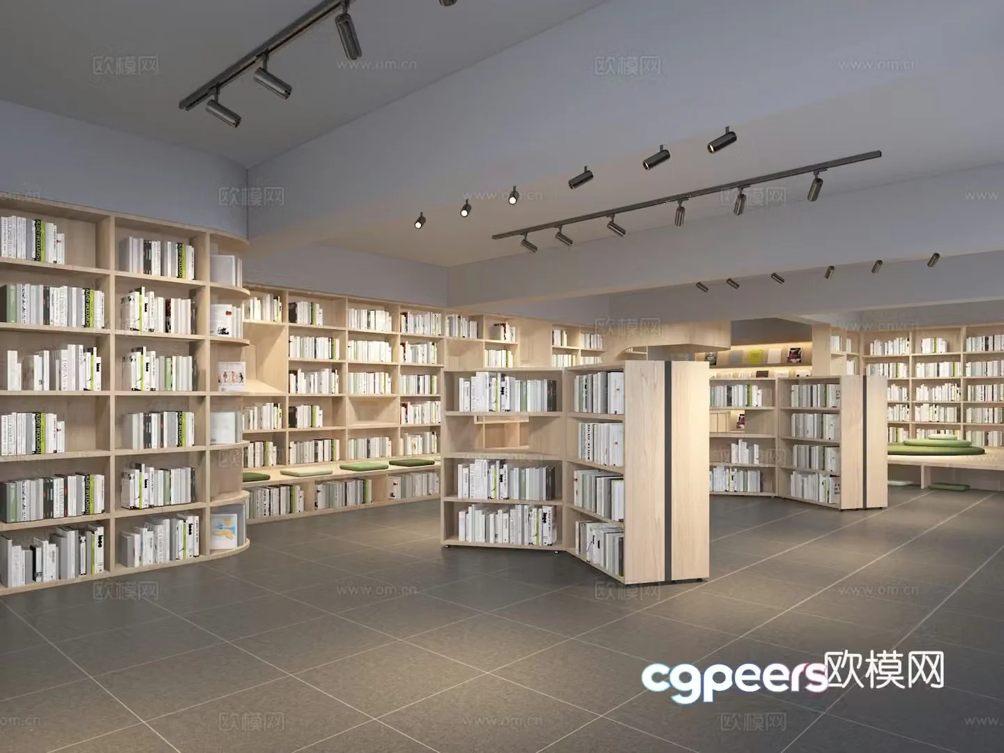 Modern library 3d model
