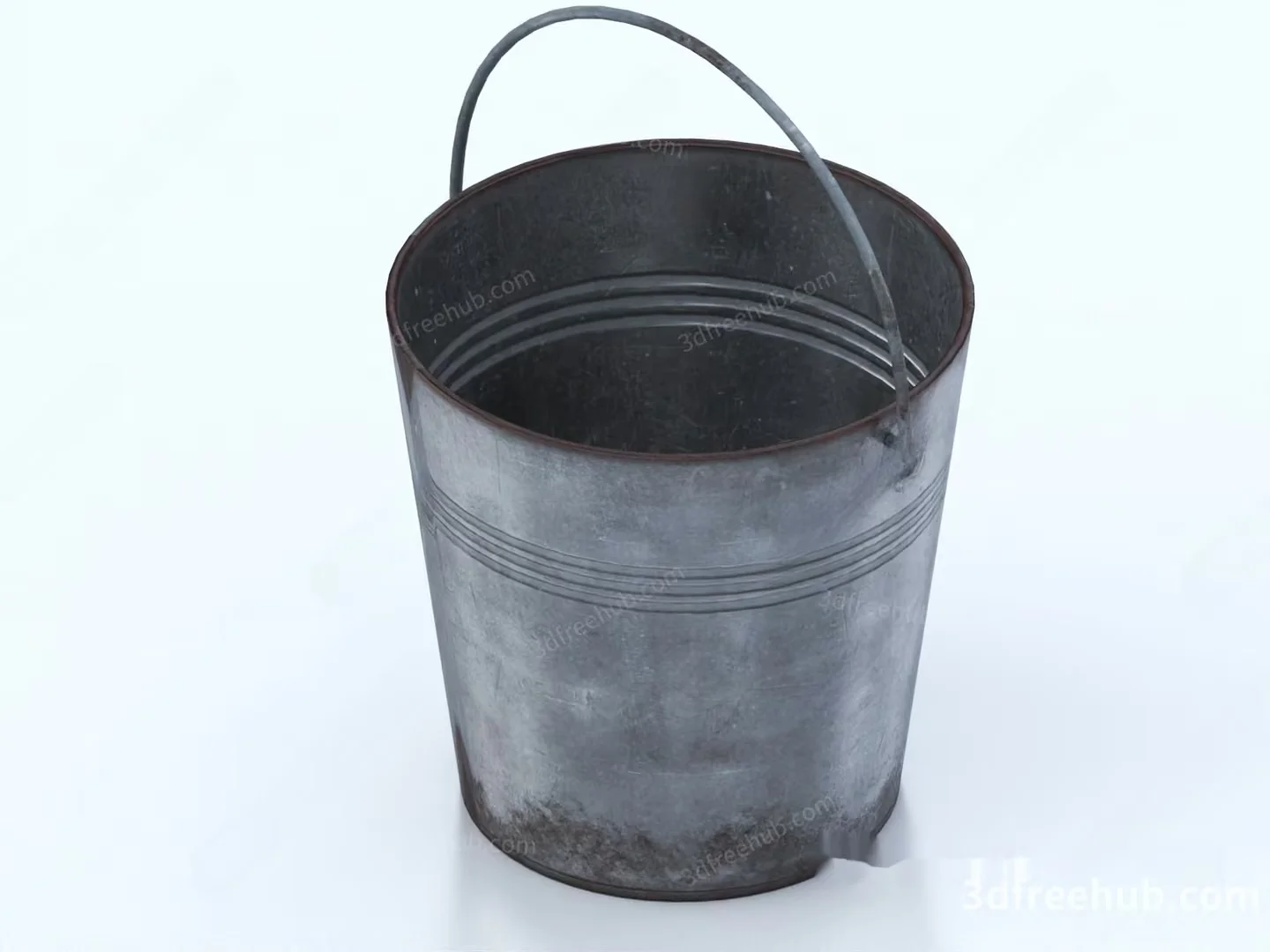 A Metal Bucket With A Handle 3D Model – 20252 – VRAY Render