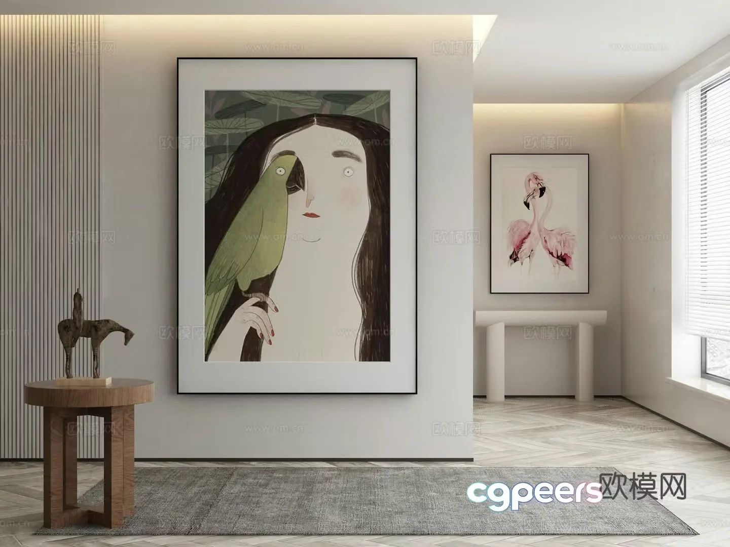 Wasabi hanging painting oil painting 3d model