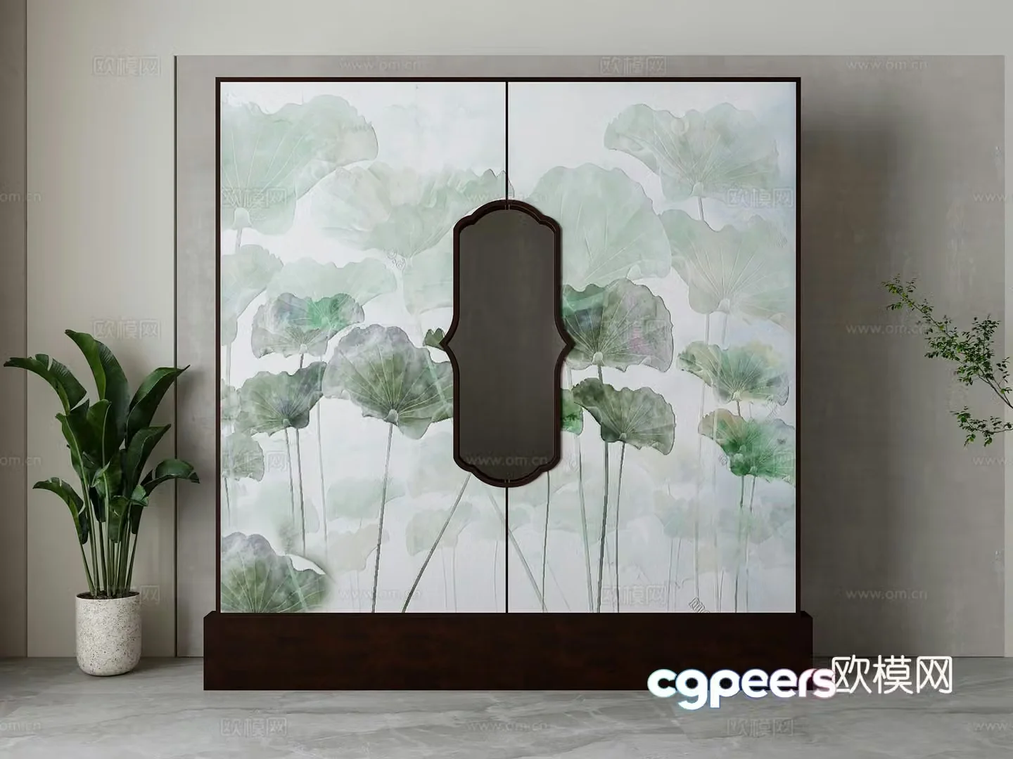 New Chinese style partition screen 3D model
